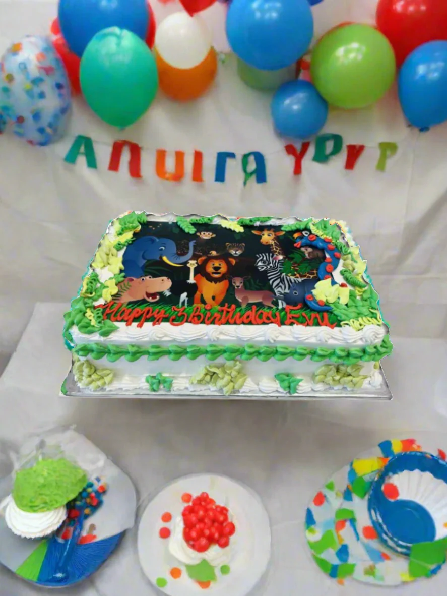 Aanya Jungle Birthday Cake - Image 3