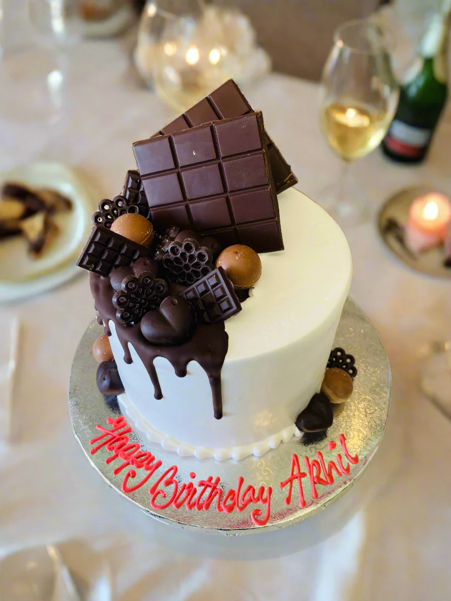 Akhil Chocolate Birthday Cake - Image 3
