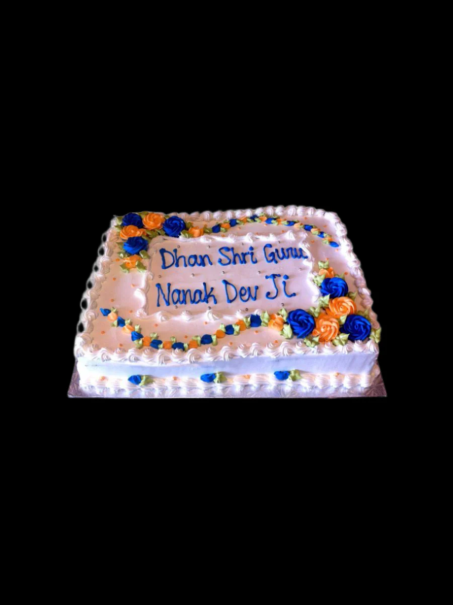 Blue Orange Flower Cake - Image 5