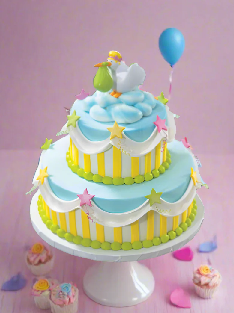Stork Arrival Baby Shower Cake - Image 3