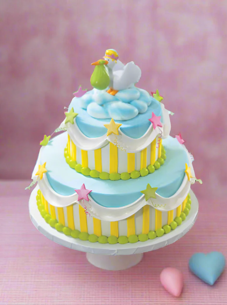 Stork Arrival Baby Shower Cake - Image 4
