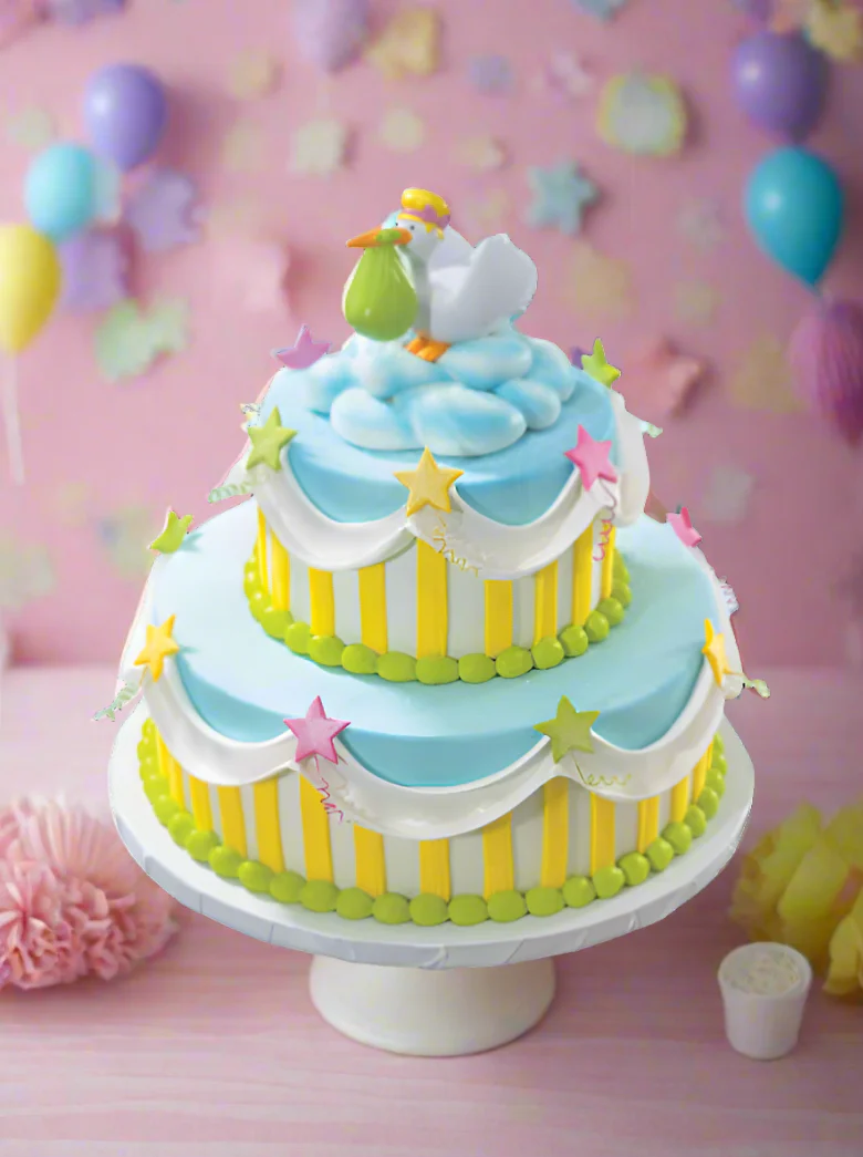 Stork Arrival Baby Shower Cake - Image 5
