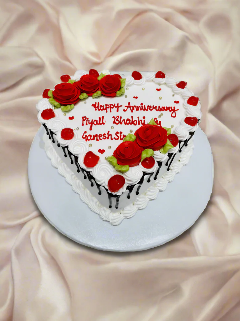 Jass Anniversary Heart Cake - Image 3