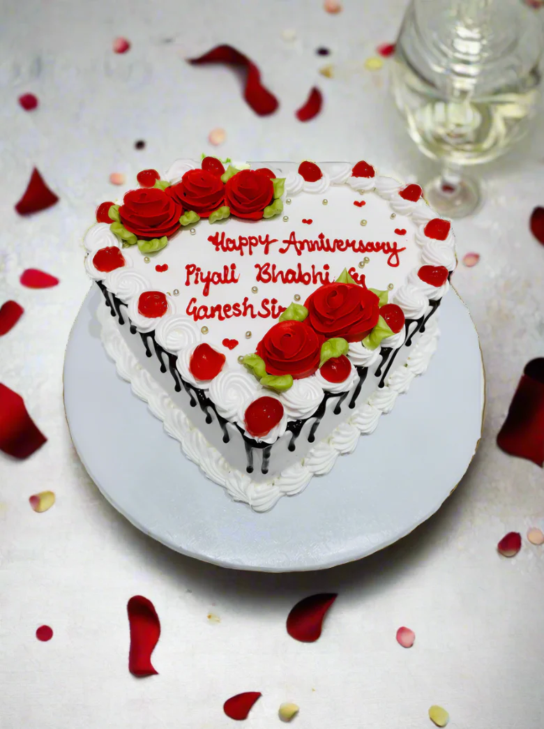 Jass Anniversary Heart Cake - Image 4