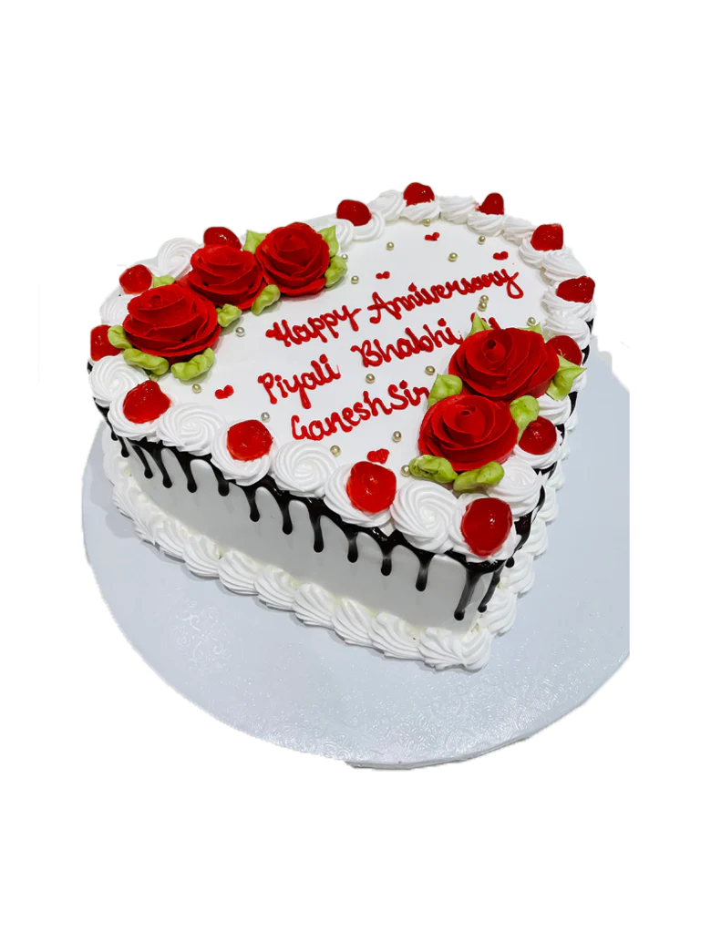 Jass Anniversary Heart Cake - Image 5