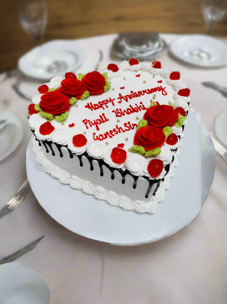 Jass Anniversary Heart Cake - Image 7