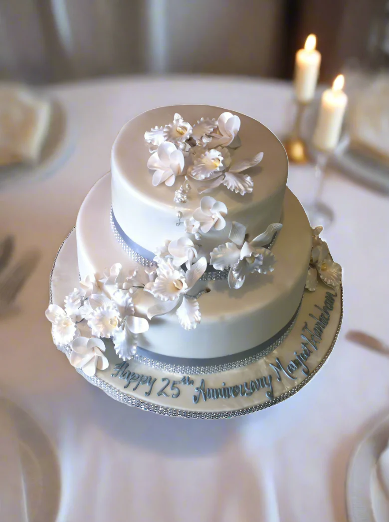 Orchid Fondant Cake - Image 4