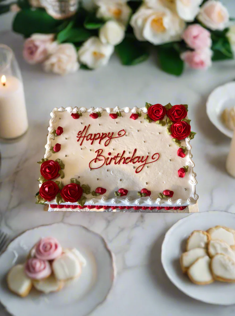 Red Flower Cake - Image 3