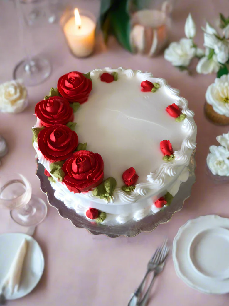 Red Flower Cake - Image 8