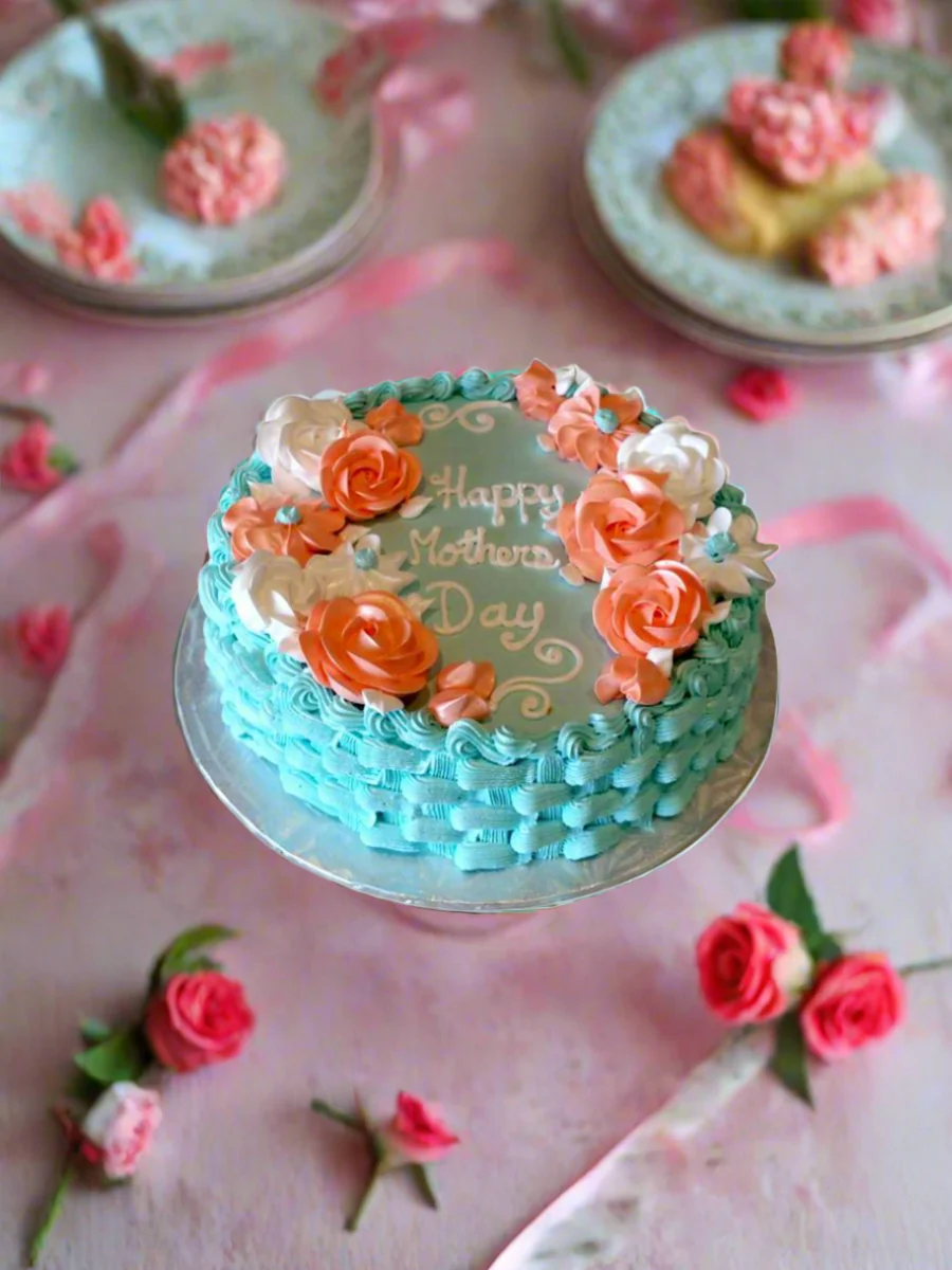 Teal Basket Cake - Image 5