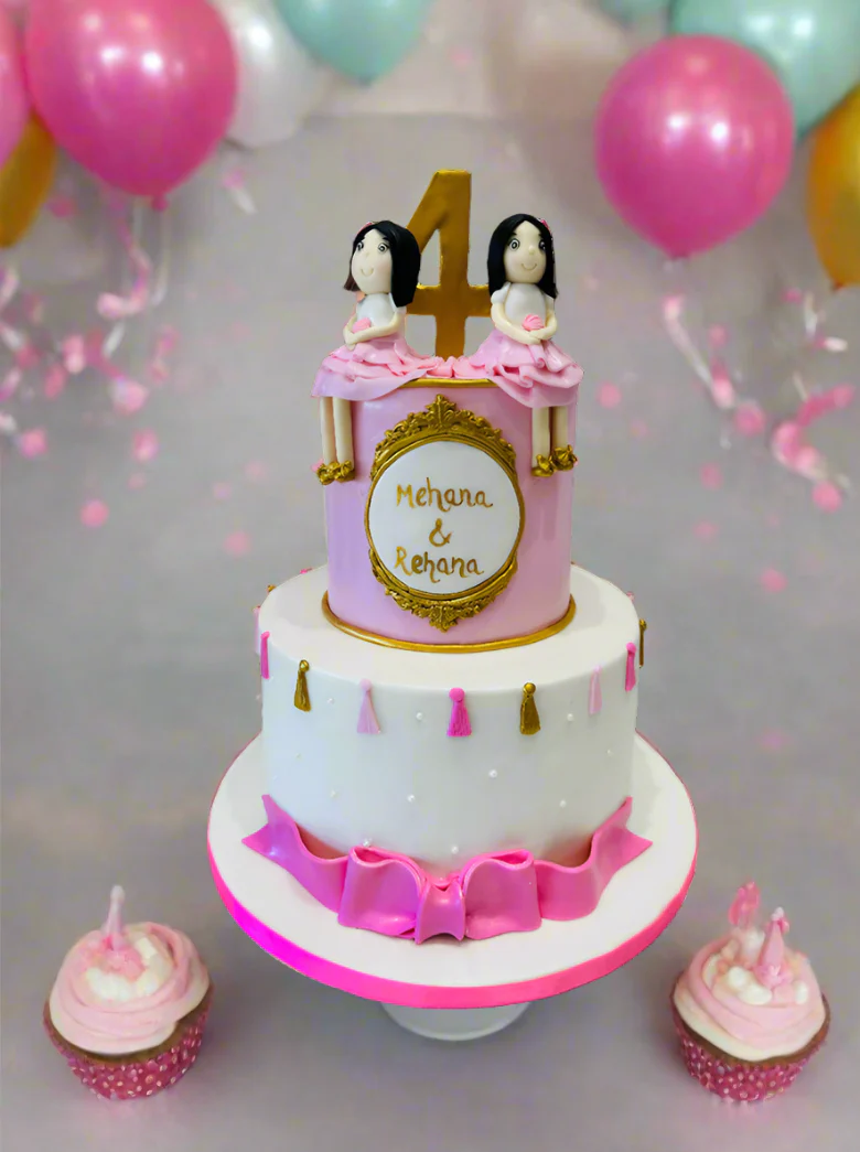 Twins Fondant Tiered Cake - Image 3