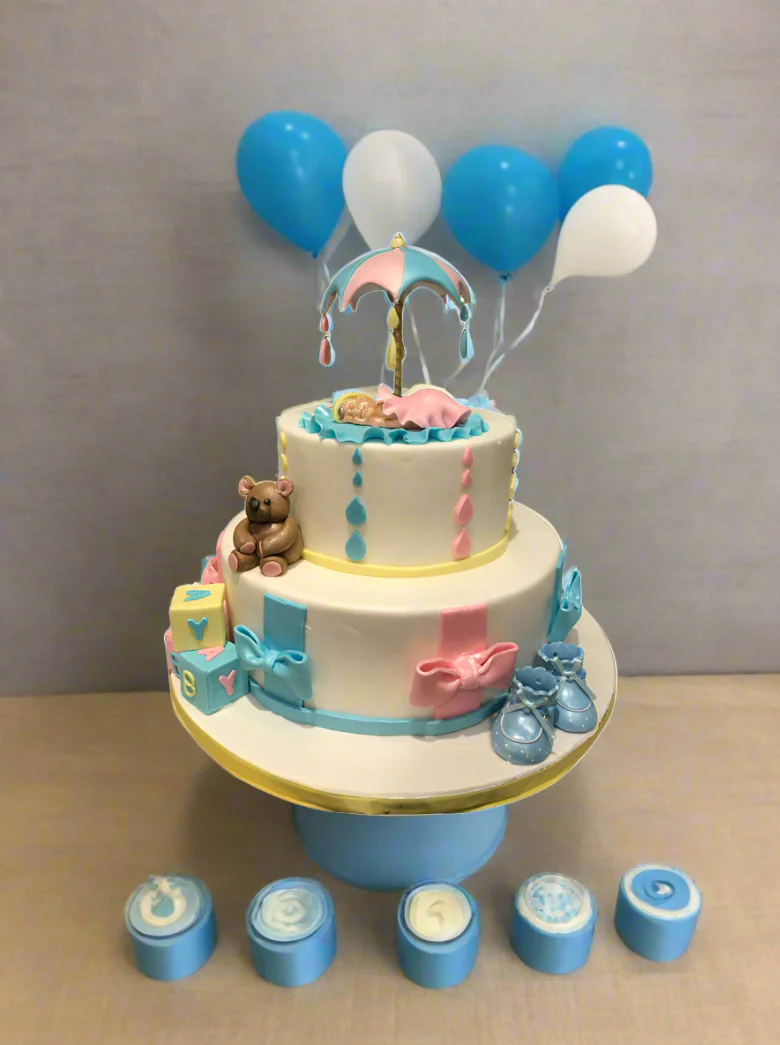 Umbrella Baby Shower Cake - Image 3